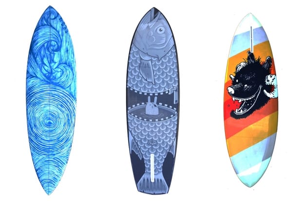 Juxtapoz x Waves For Water 慈善手繪衝浪板系列