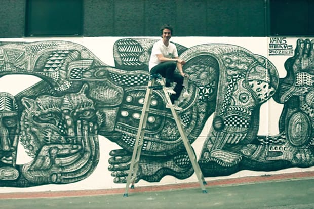 Zio Ziegler x Vans x BEAMS 原宿店外牆塗鴉設計過程曝光