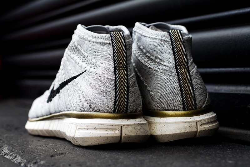 近賞 Nike Free Flyknit Chukka「Gold Hypervenom」別注配色