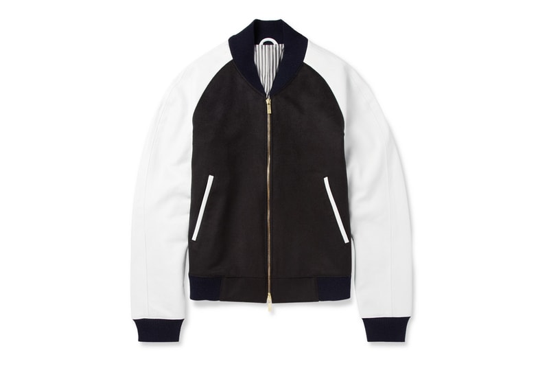 Thom Browne 皮革袖拼接夾克