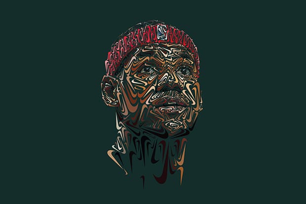 Andy Gellenberg 運用 Nike Swoosh 打造 Paul Rodriguez, Lebron James 與 Tiger Woods 形象插畫