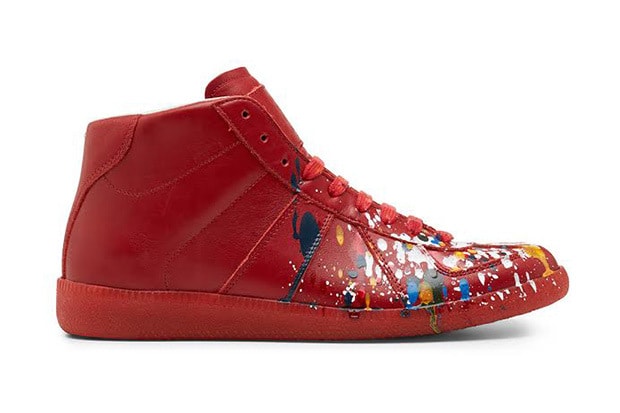 Maison Martin Margiela Red Pollock Mid-Top Replica 潑墨運動鞋