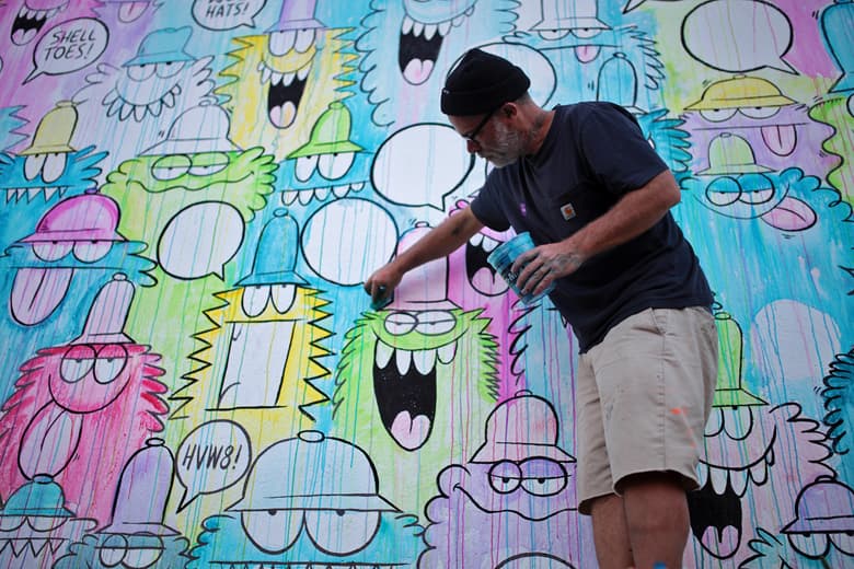 Kevin Lyons 替 adidas Originals 主題展覽繪畫大型塗鴉