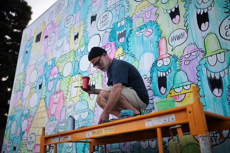 Kevin Lyons 替 adidas Originals 主題展覽繪畫大型塗鴉