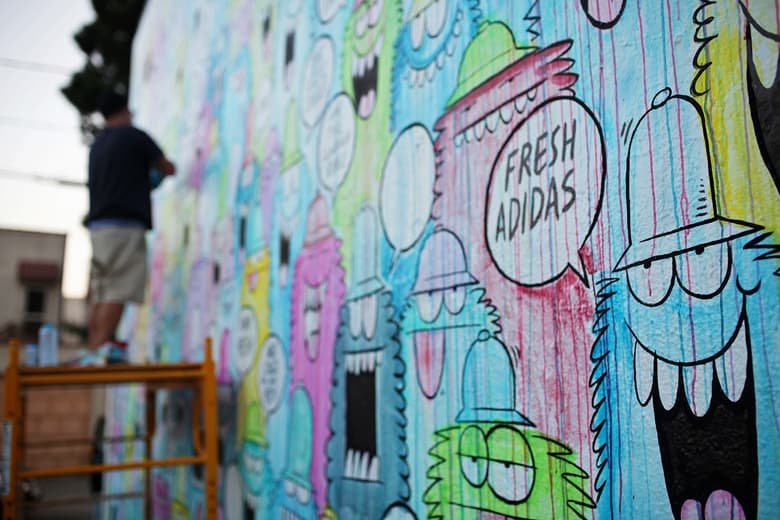 Kevin Lyons 替 adidas Originals 主題展覽繪畫大型塗鴉