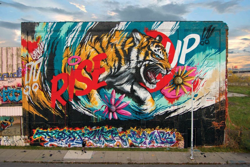 MEGGS 於底特律創作「Rise Up」巨型壁畫