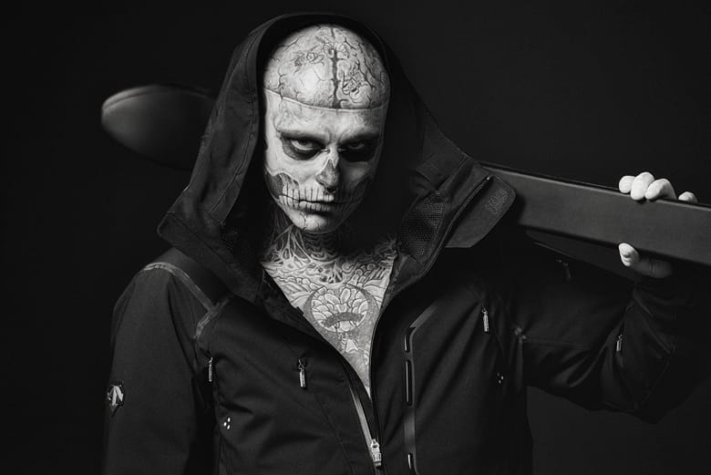 Rick Genest 示範 Descente 2014 秋冬羽絨夾克「The Masterpiece」