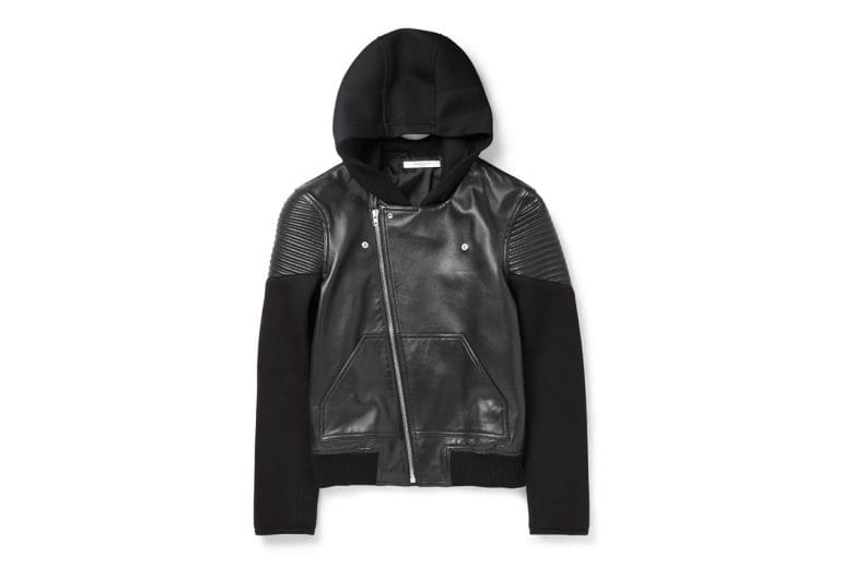 Givenchy Leather and Neoprene 連帽夾克