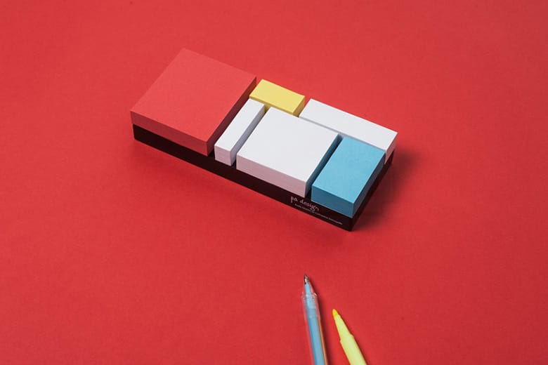 PA Design 以 Piet Mondrian 經典畫作爲靈感打造彩色便簽紙
