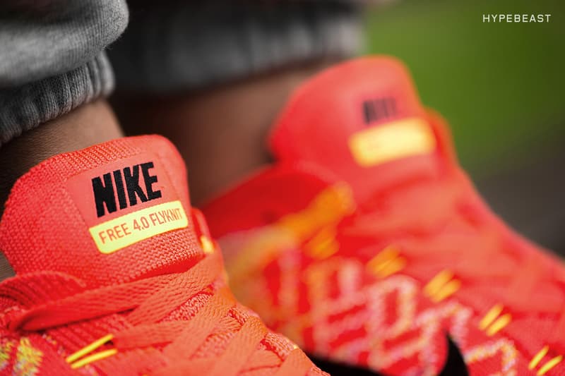 近賞 Nike Free 4.0 Flyknit「Bright Crimson/Hot Lava」配色設計