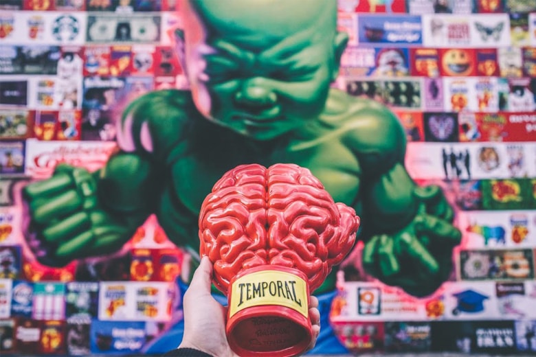 Ron English x ToyQube「Boxing Brain」聯名雕塑擺件