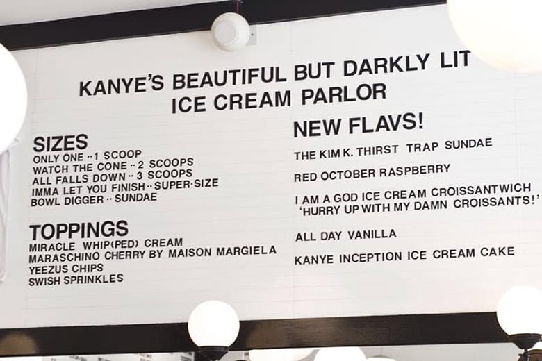 Kanye West「Beautiful But Darkly Lit Ice Cream」主題甜品坊於紐約開設