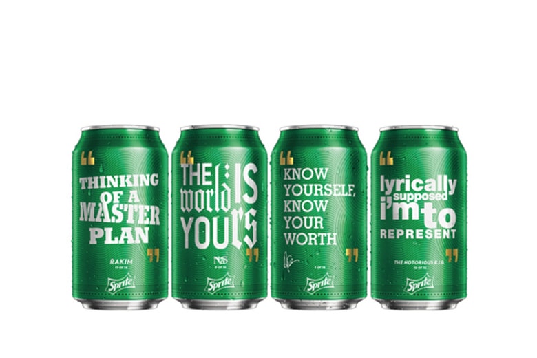Sprite 全新宣傳企劃「Obey Your Verse」推出 Drake、Rakim、The Notorious B.I.G. 、Nas 限量歌詞版包裝罐