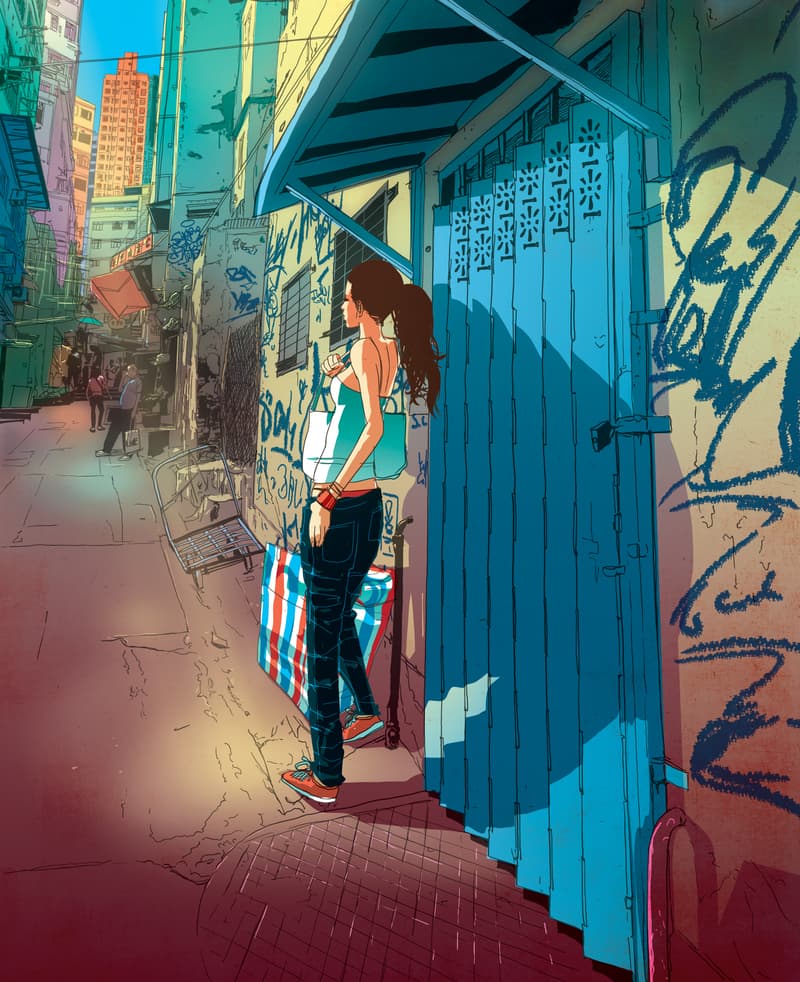 以美漫風格描繪香港街景