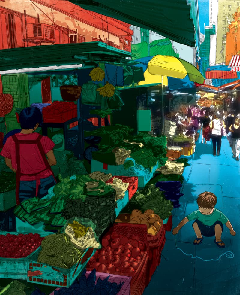 以美漫風格描繪香港街景