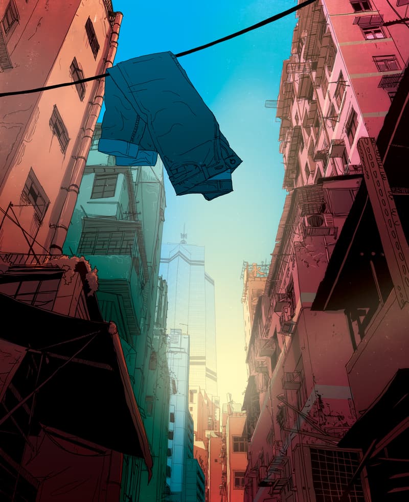 以美漫風格描繪香港街景