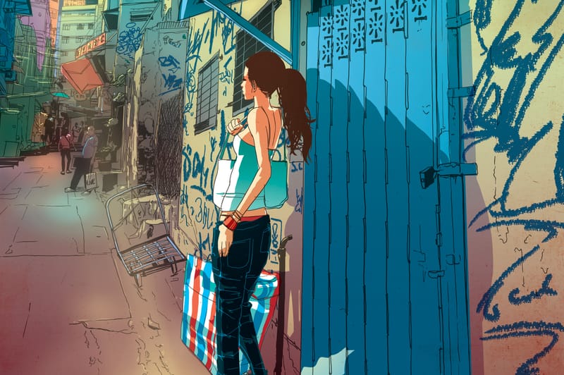 以美漫風格描繪香港街景
