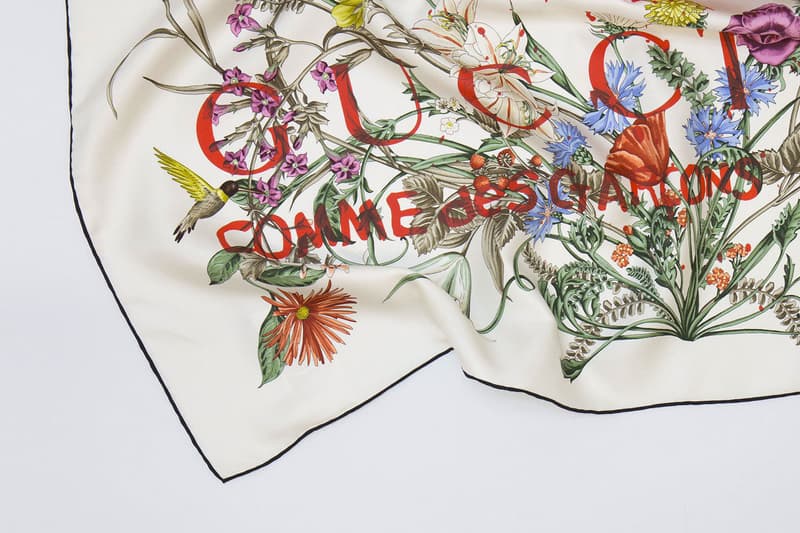 COMME des GARÇONS x Gucci 聯名印花絲巾系列