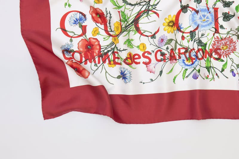 COMME des GARÇONS x Gucci 聯名印花絲巾系列