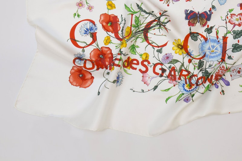 COMME des GARÇONS x Gucci 聯名印花絲巾系列