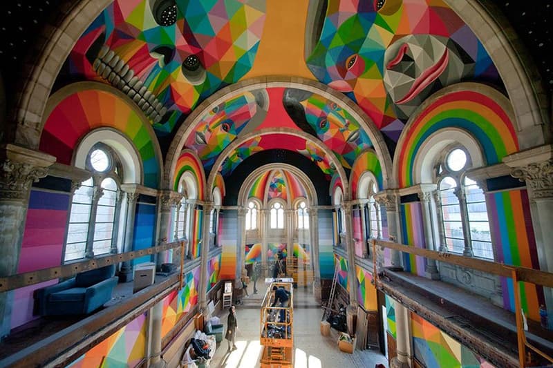 西班牙藝術家 Okuda San Miguel 將教堂改造成七彩滑板公園「Kaos Temple」