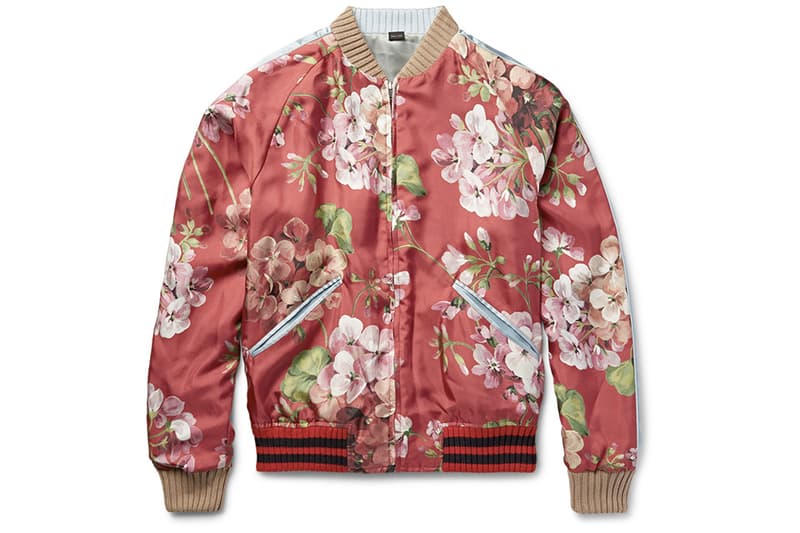 gucci reversible silk floral bomber jacket