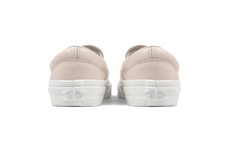 vans pink leather slip on