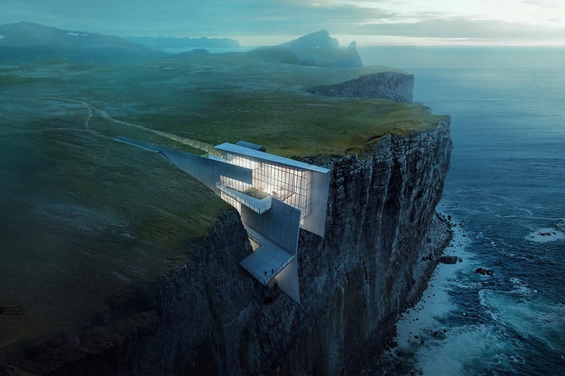 建築視覺師 Alex Hogrefe 打造「Cliff Retreat」海岸懸體項目