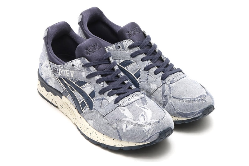asics tiger gel lyte v indian ink with floral prints