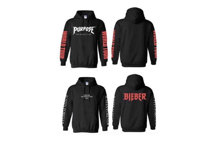 Justin Bieber 2016「Purpose」巡迴演唱會紀念服飾系列