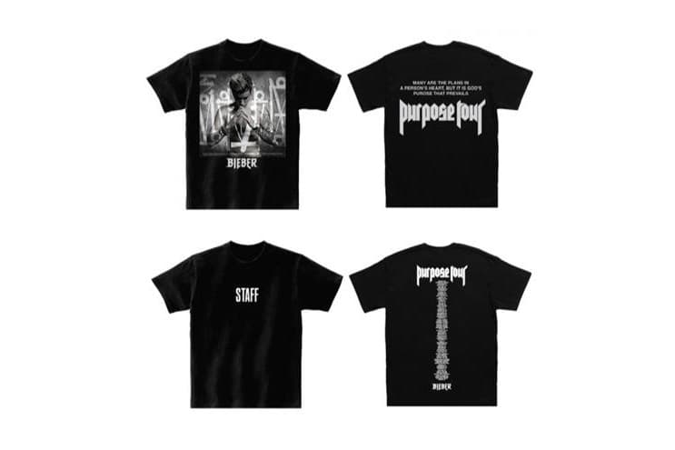 Justin Bieber 2016「Purpose」巡迴演唱會紀念服飾系列