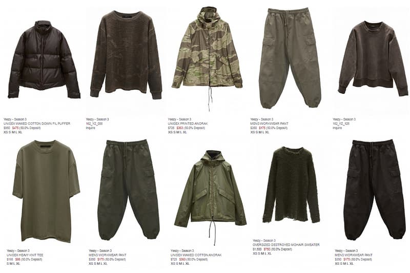 價格曝光！Yeezy Season 3 產品目錄洩露