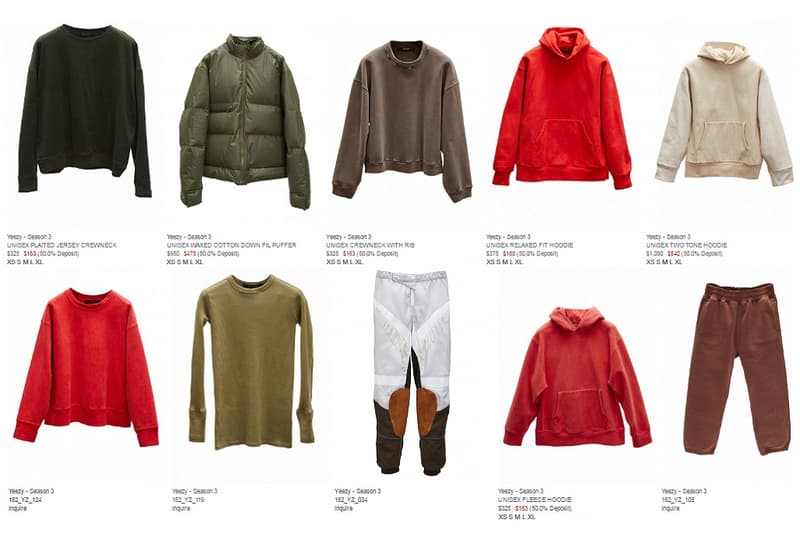 價格曝光！Yeezy Season 3 產品目錄洩露