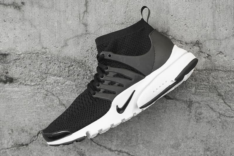 Nike Air Presto Mid Flyknit 黑白配色實物細節圖流出
