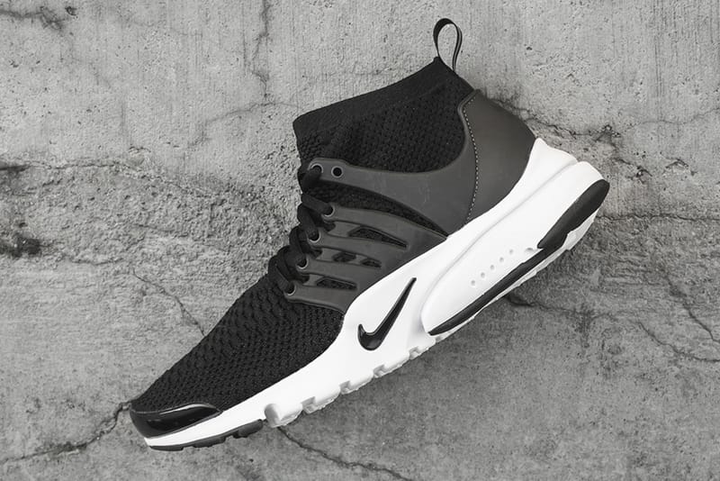 Nike Air Presto Mid Flyknit 黑白配色實物細節圖流出