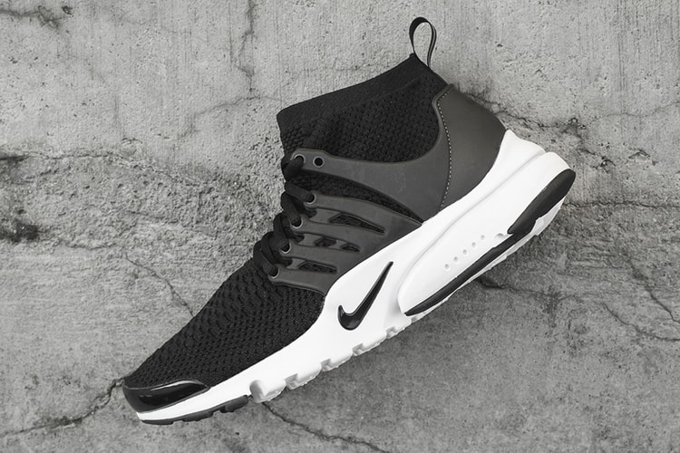 Nike Air Presto Mid Flyknit 黑白配色實物細節圖流出