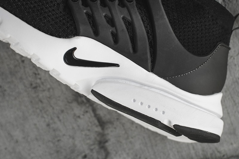 Nike Air Presto Mid Flyknit 黑白配色實物細節圖流出