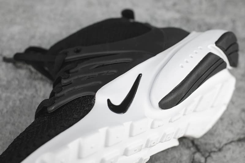 Nike Air Presto Mid Flyknit 黑白配色實物細節圖流出