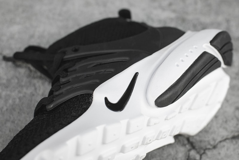 Nike Air Presto Mid Flyknit 黑白配色實物細節圖流出