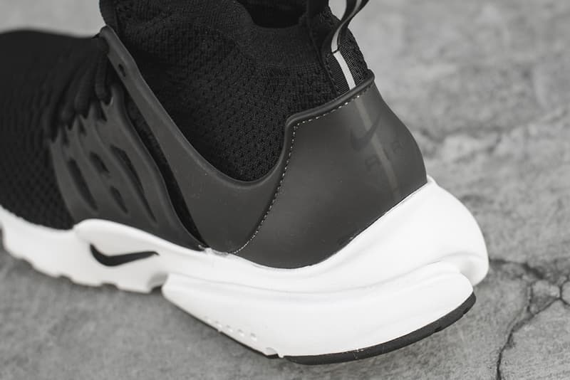 Nike Air Presto Mid Flyknit 黑白配色實物細節圖流出
