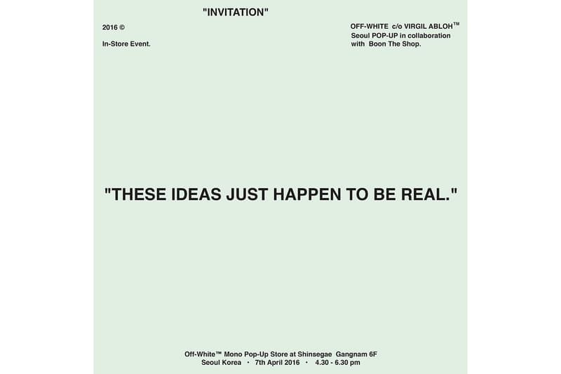 Virgil Abloh 於首爾 BOONTHESHOP 開設 Pop-Up 店中店