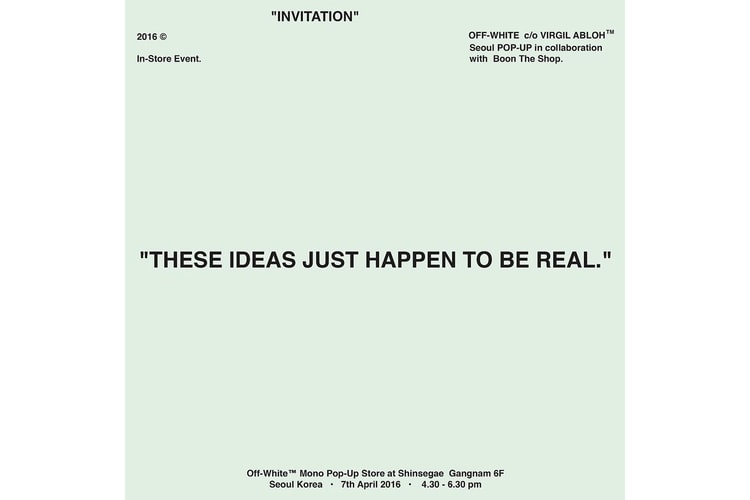 Virgil Abloh 於首爾 BOONTHESHOP 開設 Pop-Up 店中店