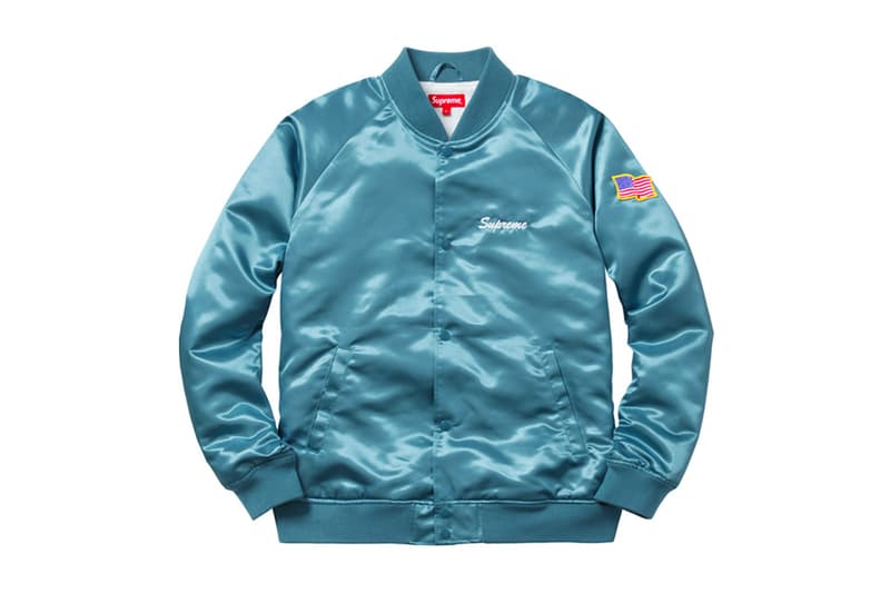 Supreme Drops Satin Varsity Jacket With Betty Boop Embroidery