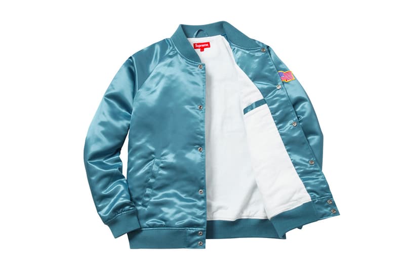 Supreme Drops Satin Varsity Jacket With Betty Boop Embroidery