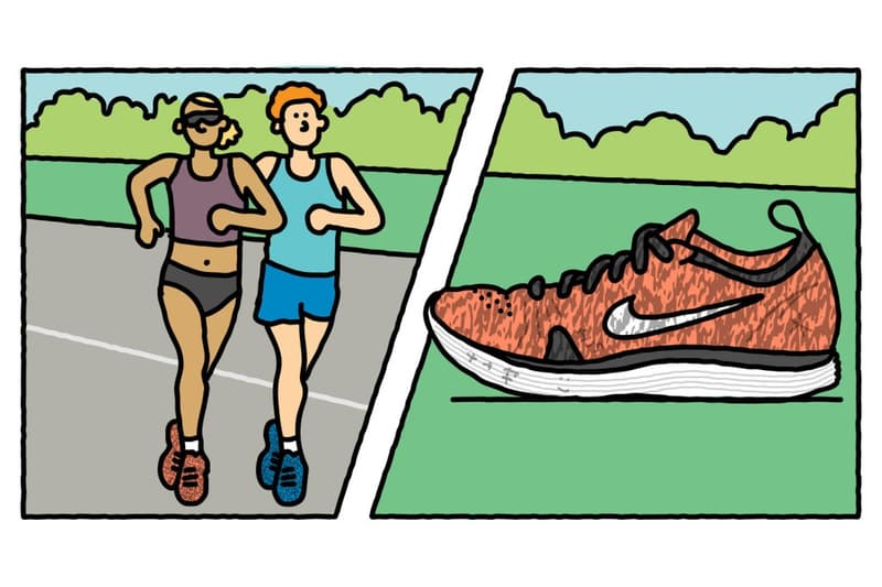 通過童趣插畫回顧 Nike Flyknit 科技發展歷程