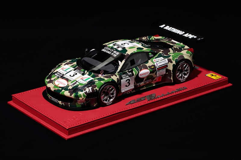 A Bathing Ape x Tarmac Works x BBR Models 聯名限量 Ferrari 458 GT3 賽車模型