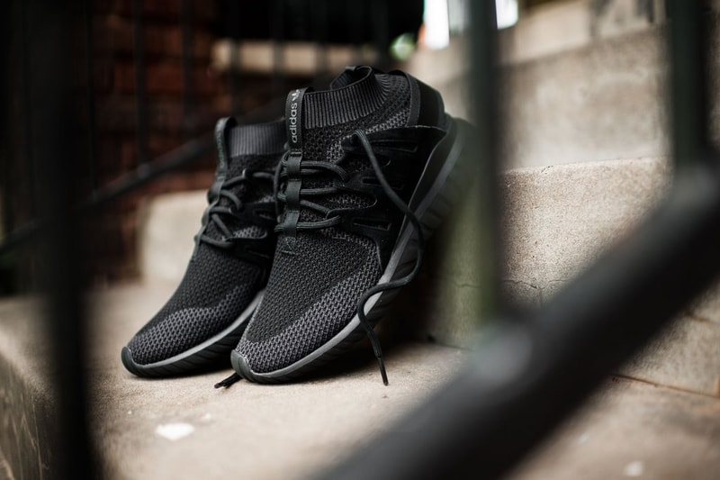 adidas tubular nova primeknit triple black closer look