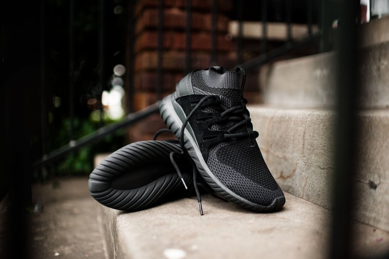 adidas tubular nova primeknit triple black closer look