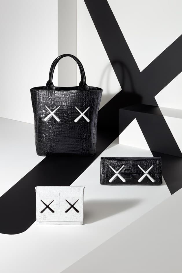 KAWS 聯手 Nancy Gonzalez 推出超奢華鱷魚紋包款系列