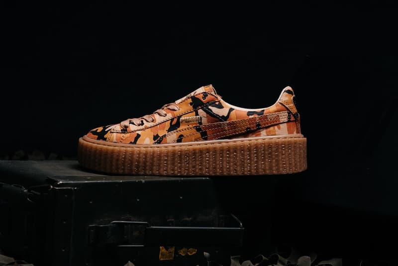 近賞 Rihanna x PUMA 全新聯名 Suede Creeper「Orange Camo」鞋款